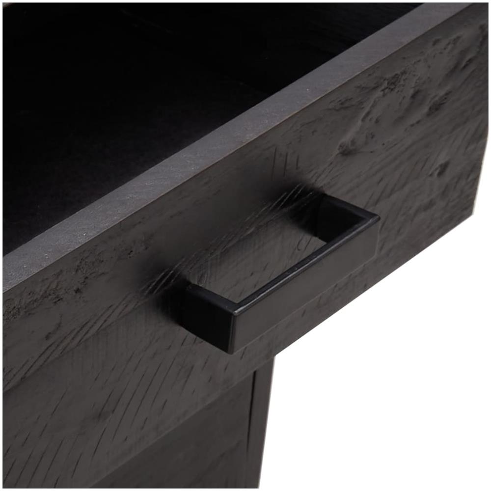 Comodini 2 Pz Neri 36x30x54 Cm In Legno Massello Di Pino - Foto 7