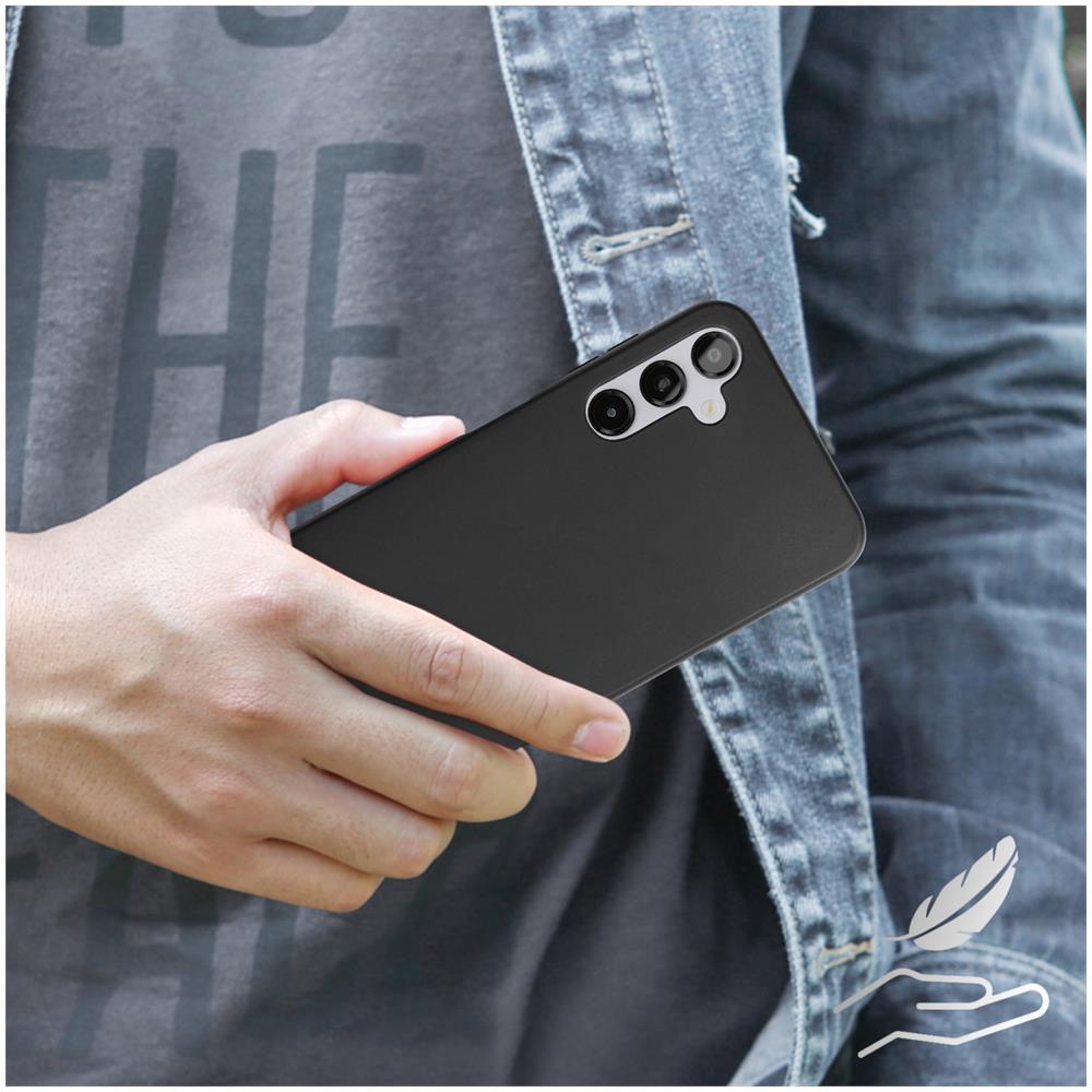 Cover Silicone Per Samsung A14 5g E 4g Nera + Vetro Temperato 9h Trasparente - Foto 2