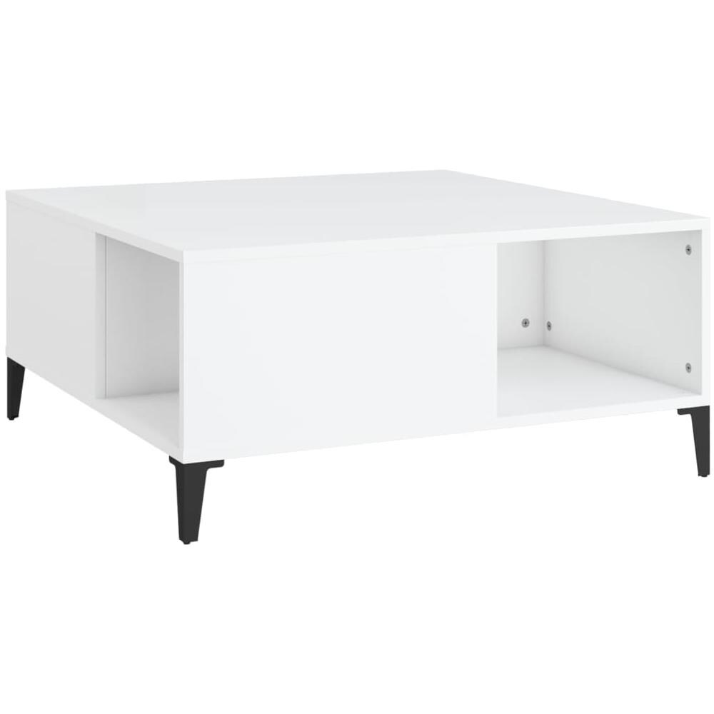 Tavolino Da Salotto Bianco 80x80x36,5 Cm In Legno Multistrato - Foto 2
