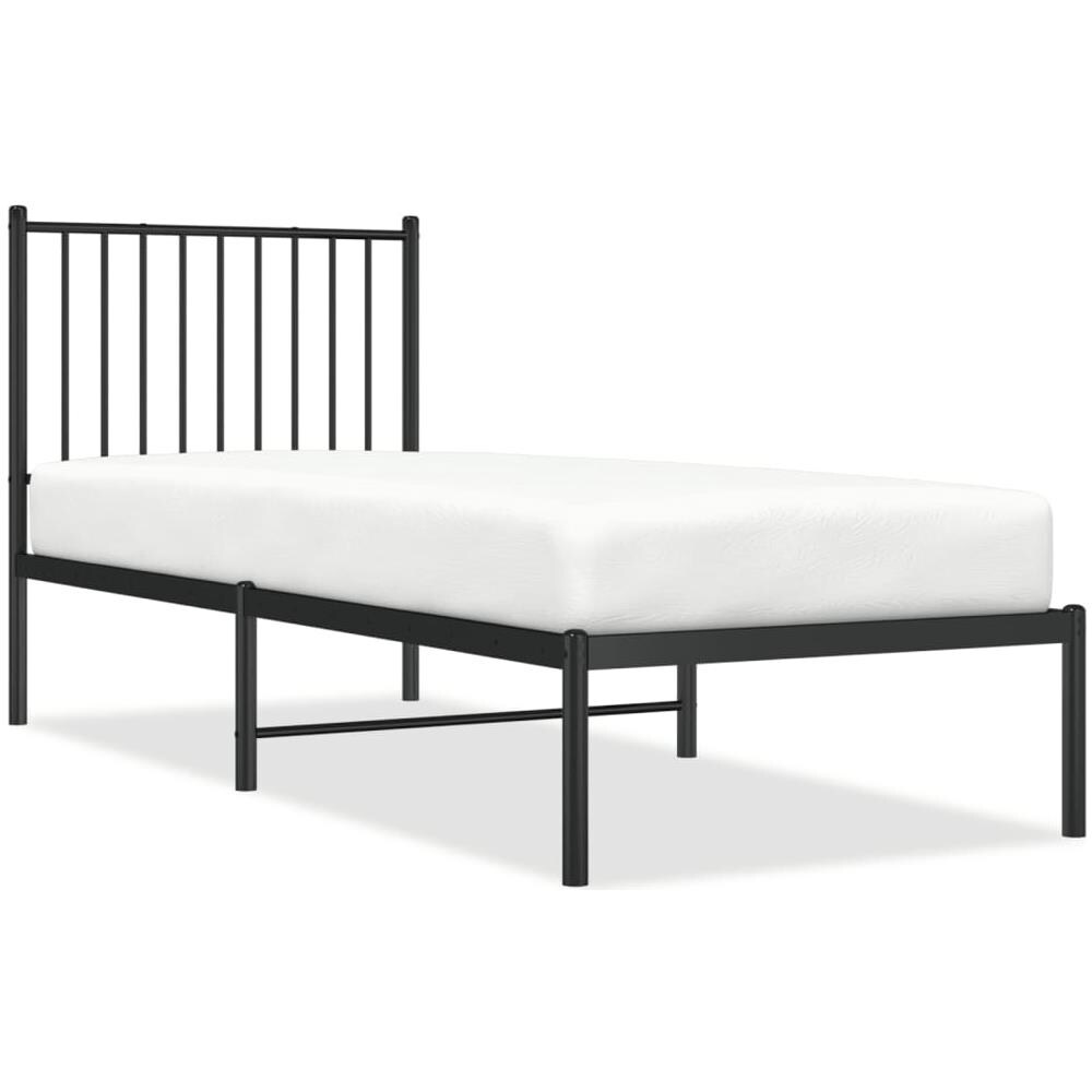 Giroletto Con Testiera In Metallo Nero 75x190 Cm - Foto 2