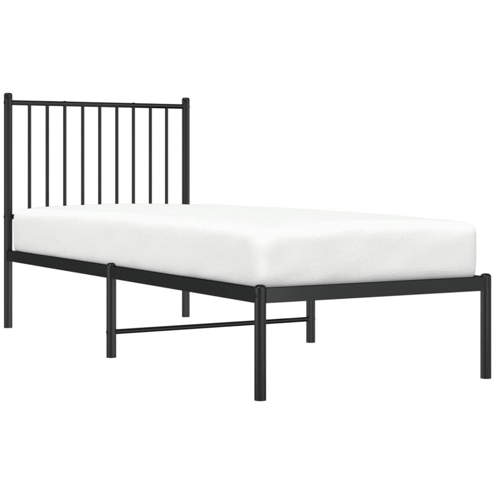 Giroletto Con Testiera In Metallo Nero 75x190 Cm - Foto 3