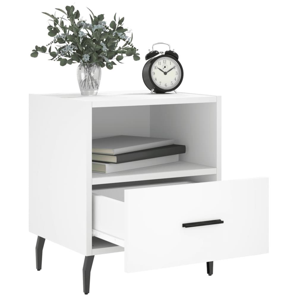 Comodini 2 Pz Bianchi 40x35x47,5 Cm In Legno Multistrato - Foto 3