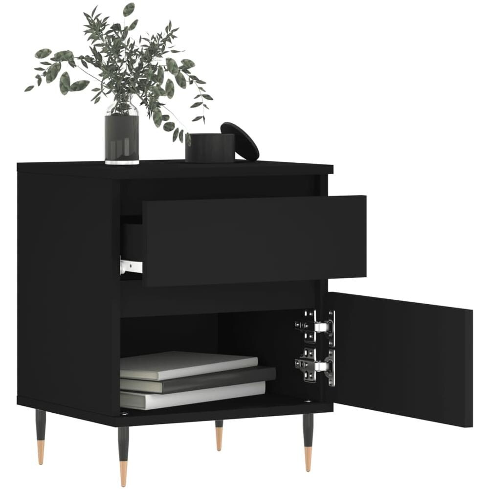 Comodini 2pz Neri 40x35x50 Cm In Legno Multistrato - Foto 3