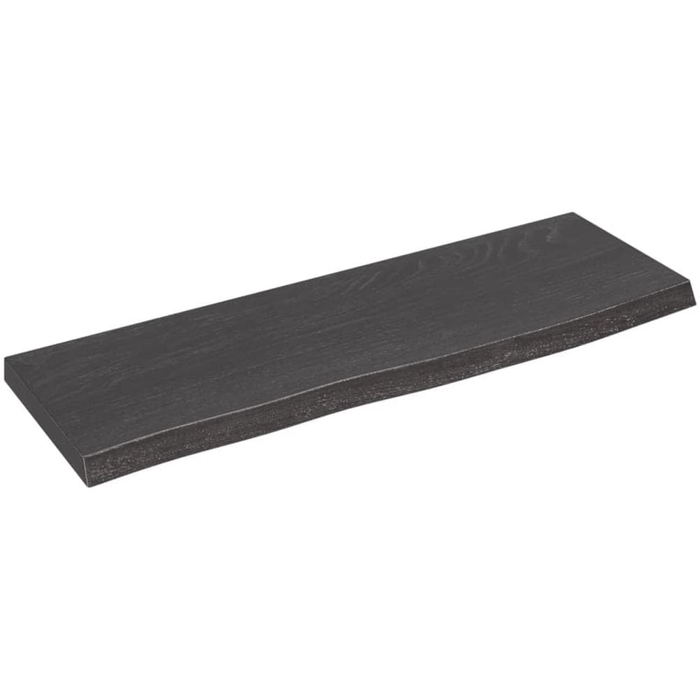 Ripiano Muro Marrone Scuro 60x20x2 cm Massello Rovere Trattato - Foto 1