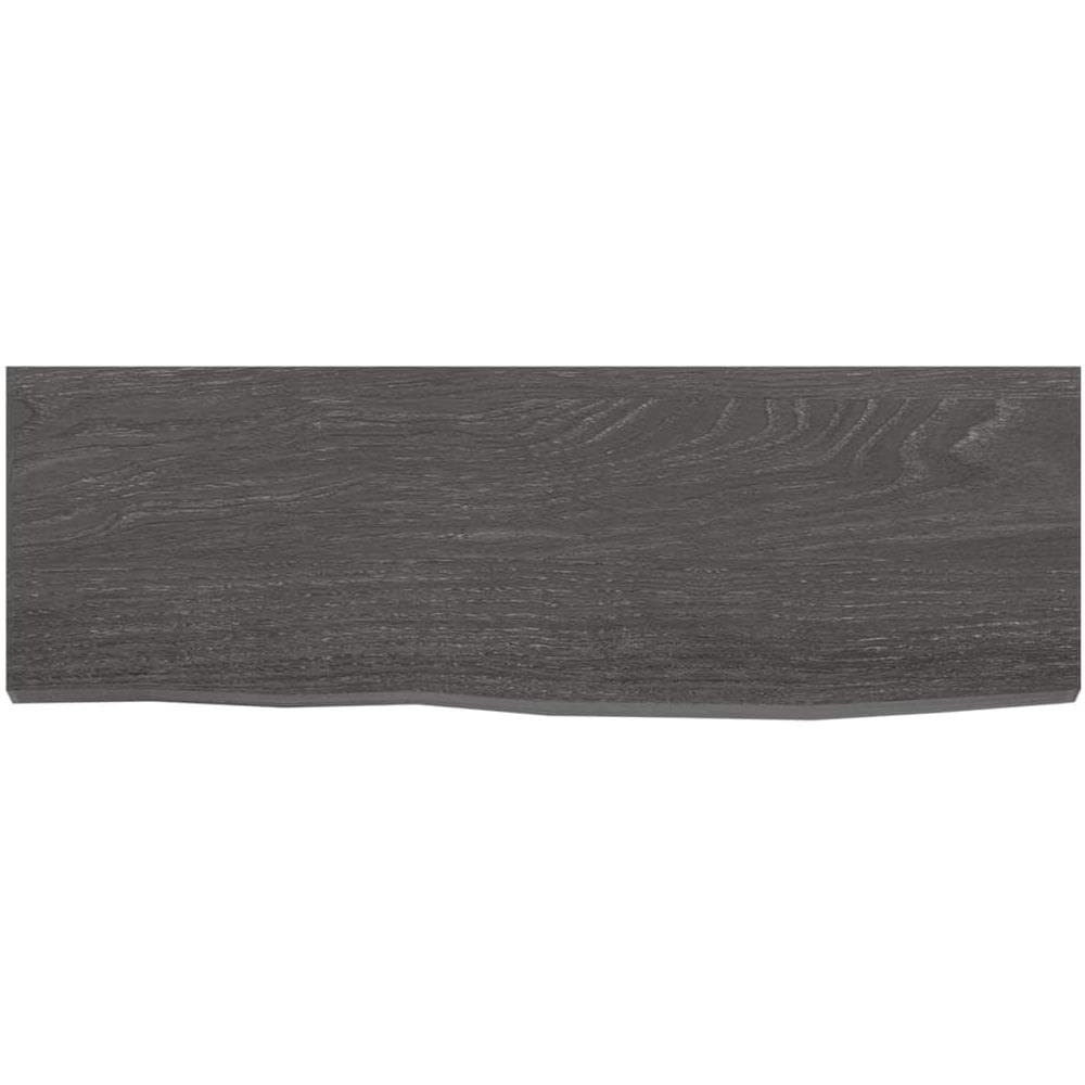 Ripiano Muro Marrone Scuro 60x20x2 cm Massello Rovere Trattato - Foto 2