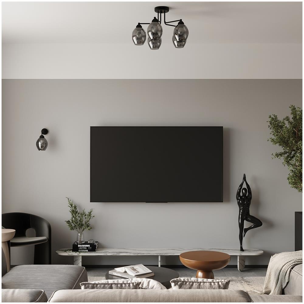 Sollux Lighting Lampadario Fillan 5 Nero Sl.1145 - Moderno Lampadari Nero 36x59x59 Cm - Foto 7