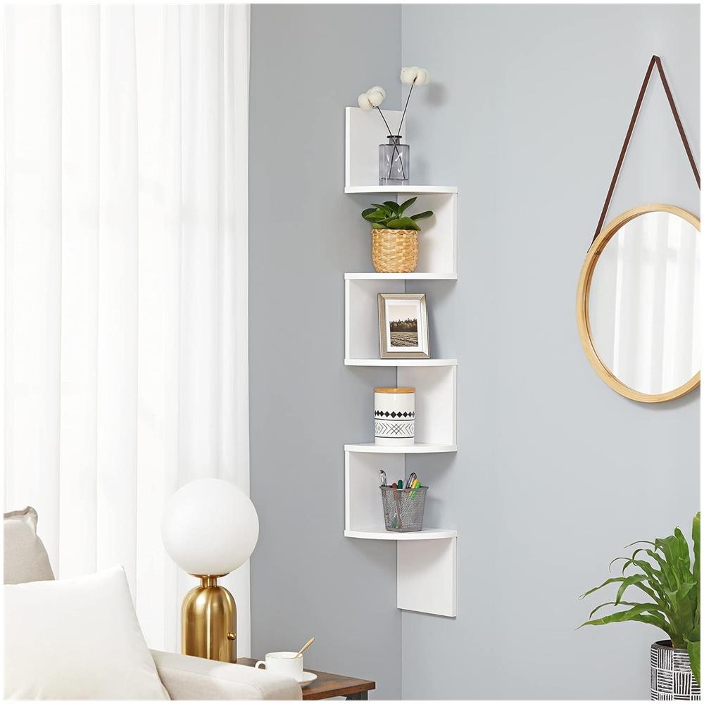 Mensola angolare VALORA - Contenitore moderno in melamina bianca LBC72WT - Foto 8