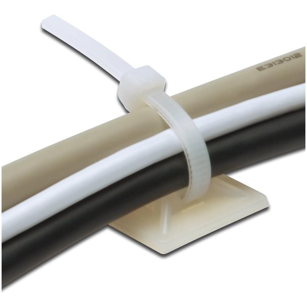 ISWT-102 - Supporto Autoadesivo 20x20mm per Fascette 100 Pz Beige - Foto 2