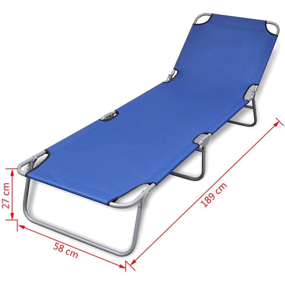 Lettino Prendisole Pieghevole Acciaio Verniciato a Polvere Blu - Foto 15
