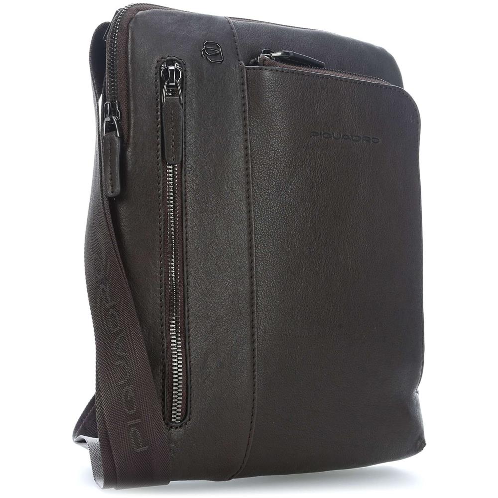 Borsello Porta Ipad®air / pro 9,7 Con Doppia Tasca Frontale Chiusa Da Zip Black Square - Ca1816b3 - Foto 5