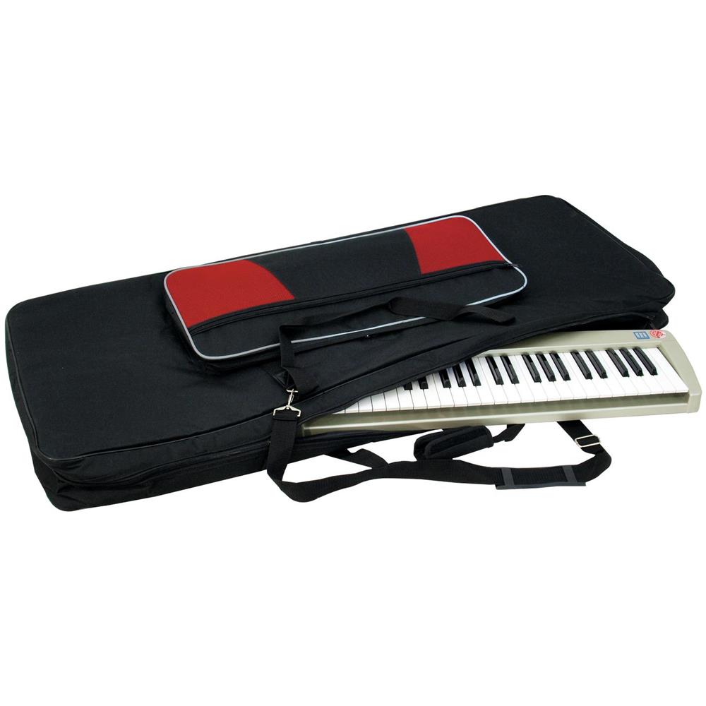 Borsa Per Tastiera, Taglia L, Nera Con Tasca Laterale Rossa, Nylon, - Foto 2