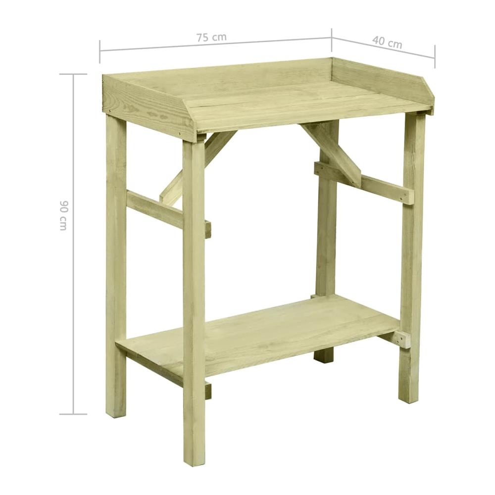 Tavolo da Lavoro da Giardino in Legno Impregnato FSC 75x40x90cm - Foto 7