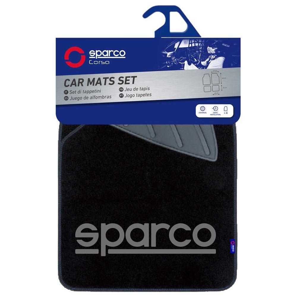 Set Completo Spc19 Universale Tappetini Auto Moquette Nero /grigio Poliestere - Foto 4
