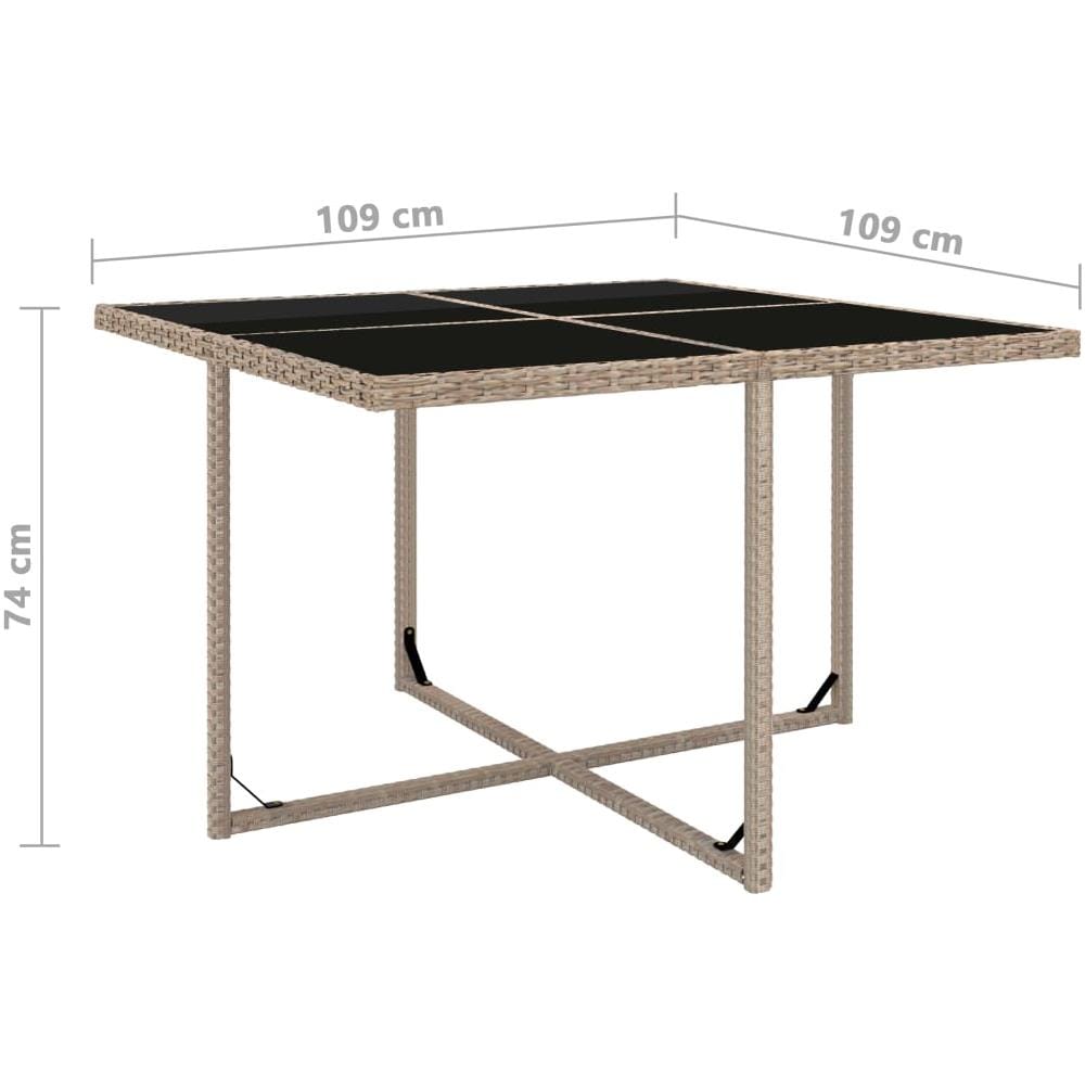 Set Da Pranzo Da Giardino 5 Pz Con Cuscini In Polyrattan Beige - Foto 15