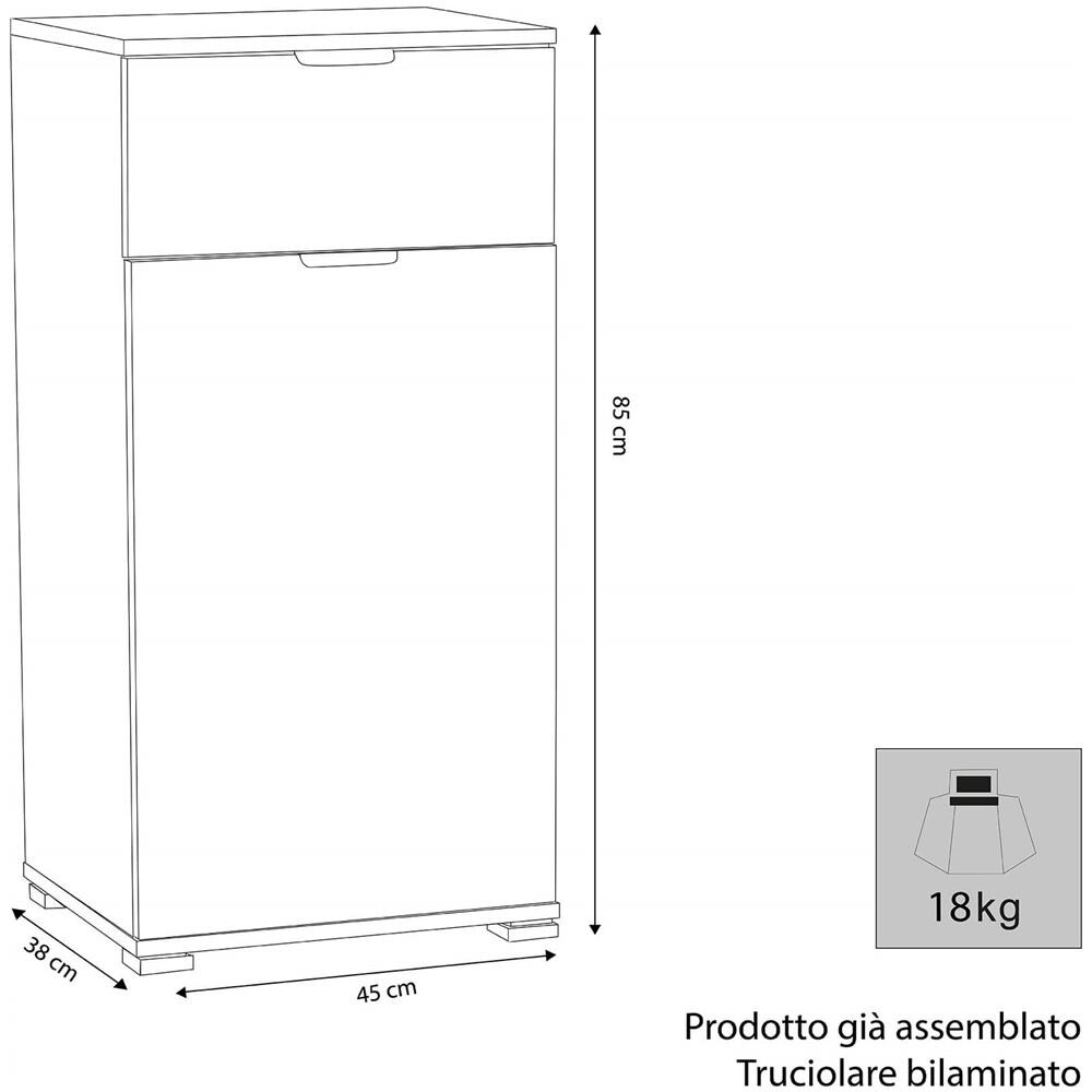 Blanche - Armadietto Un Anta E Un Cassetto - Foto 3