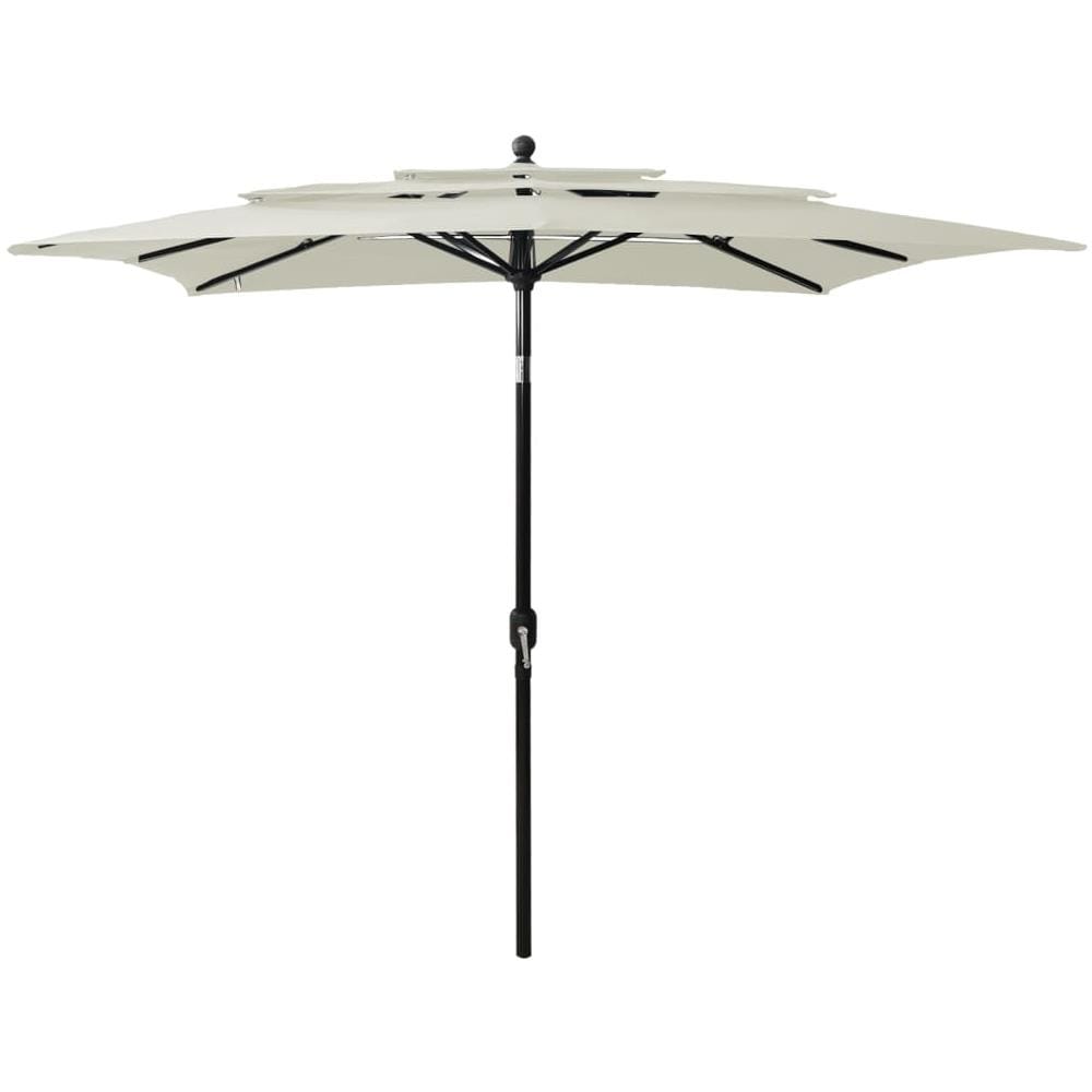 Ombrellone a 3 Livelli con Palo in Alluminio Sabbia 2,5x2,5 m - Foto 1