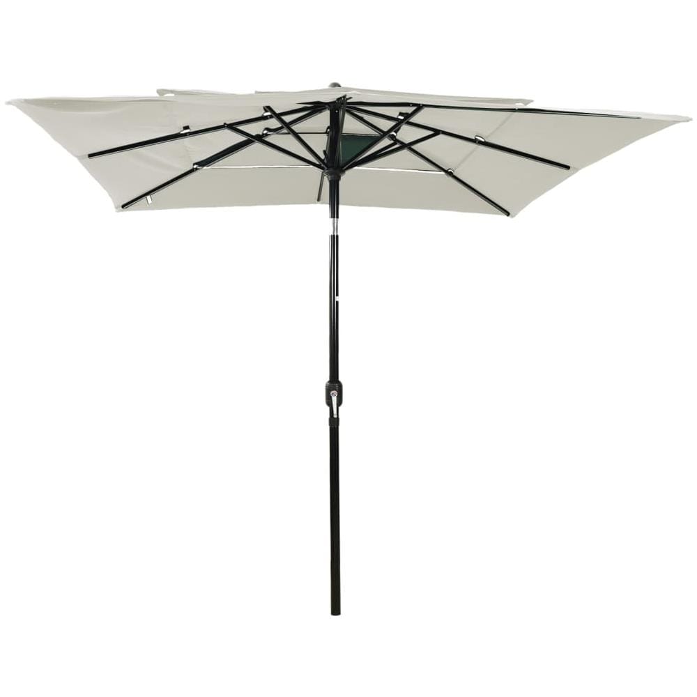 Ombrellone a 3 Livelli con Palo in Alluminio Sabbia 2,5x2,5 m - Foto 3