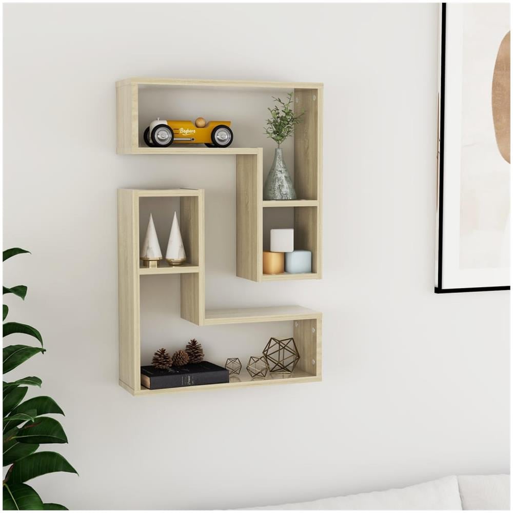 Mensole a Muro 2 pz Rovere Sonoma 50x15x50 cm Legno Multistrato - Foto 1