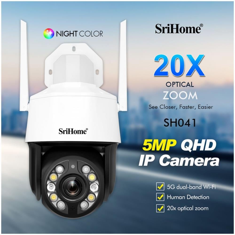 Sh041 Speed Dome Srihome 5 Megapixel Zoom 20x Audio Two-way Starlight Sd Card Wifi - Foto 1