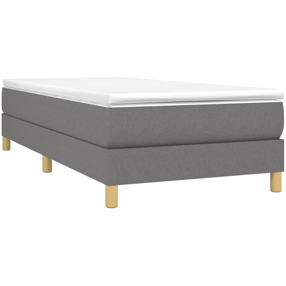 Giroletto A Molle Con Materasso Grigio Scuro 100x200 Cm Tessuto - Foto 3