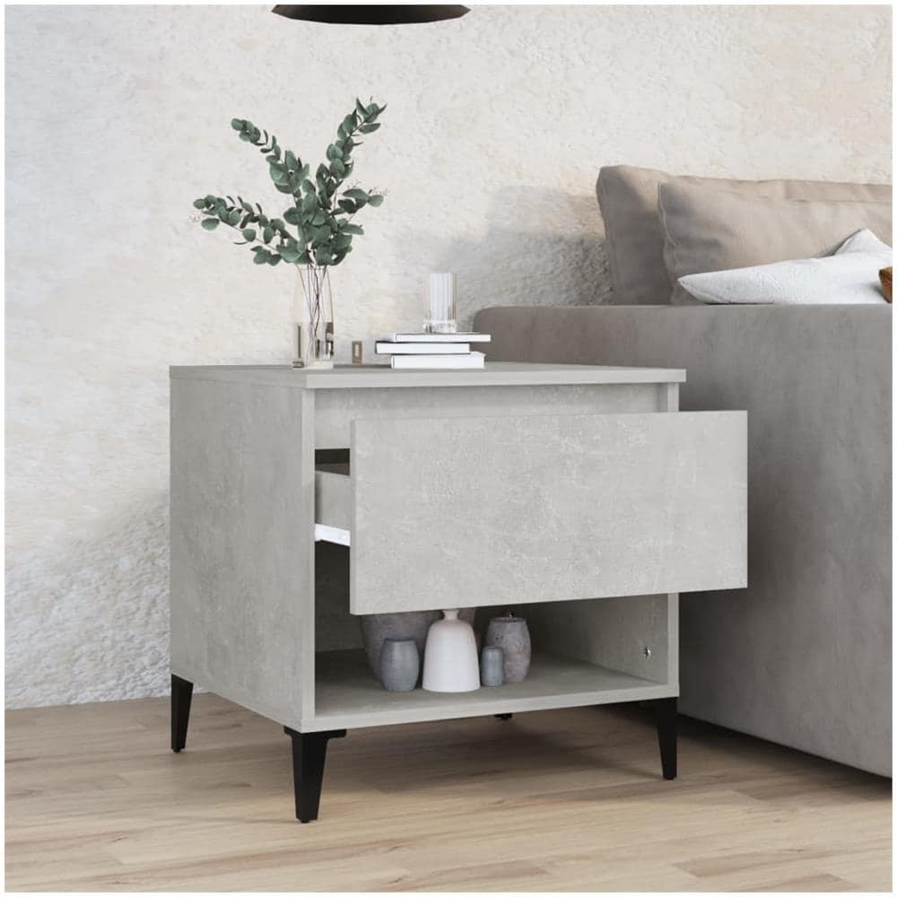 Tavolino Grigio Cemento 50x46x50 Cm In Legno Multistrato - Foto 3