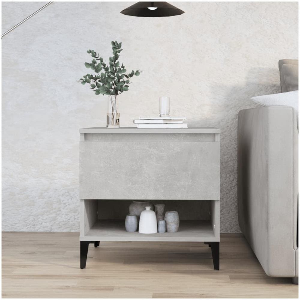 Tavolino Grigio Cemento 50x46x50 Cm In Legno Multistrato - Foto 1
