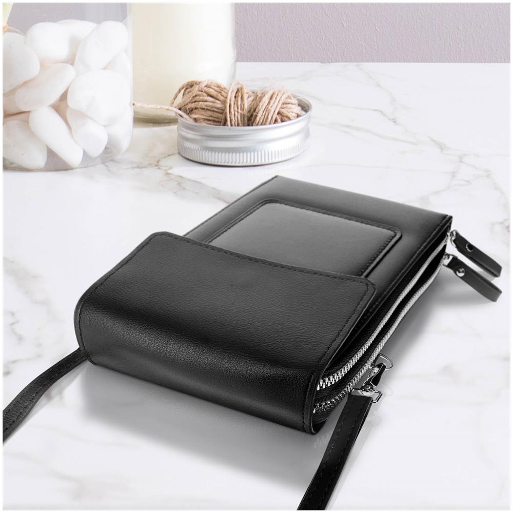 Pochette A Tracolla 130 Cm Per Smartphone In Similpelle Chiusura A Zip Nera - Foto 5