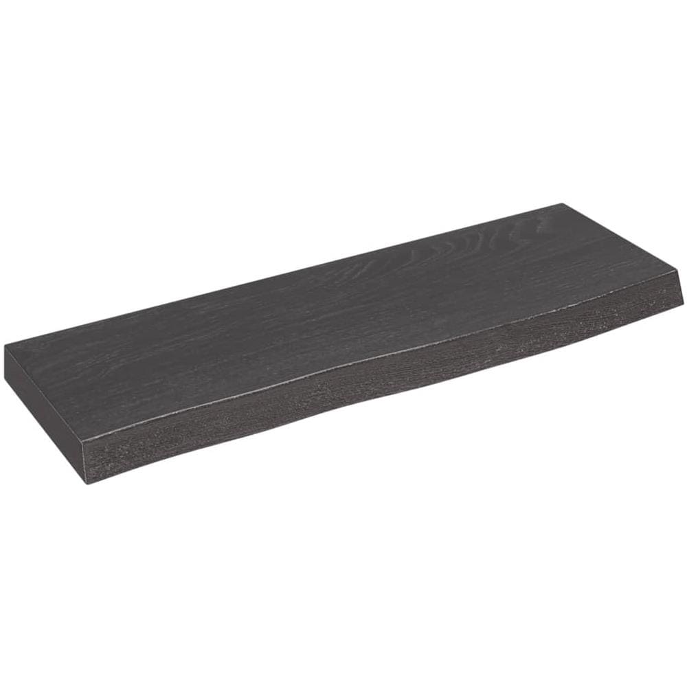 Ripiano Muro Marrone Scuro 60x20x4 cm Massello Rovere Trattato - Foto 1