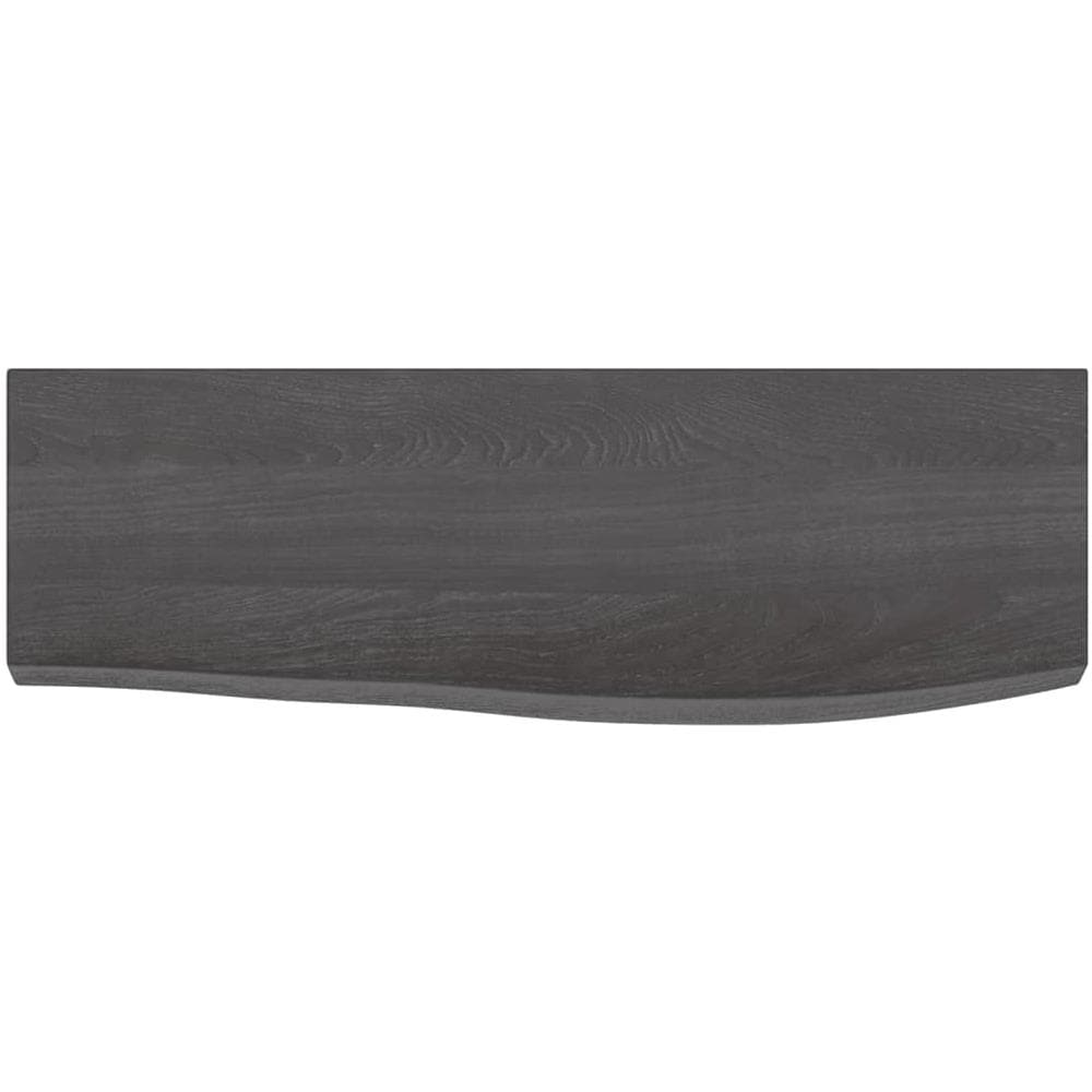 Ripiano Muro Marrone Scuro 60x20x4 cm Massello Rovere Trattato - Foto 2