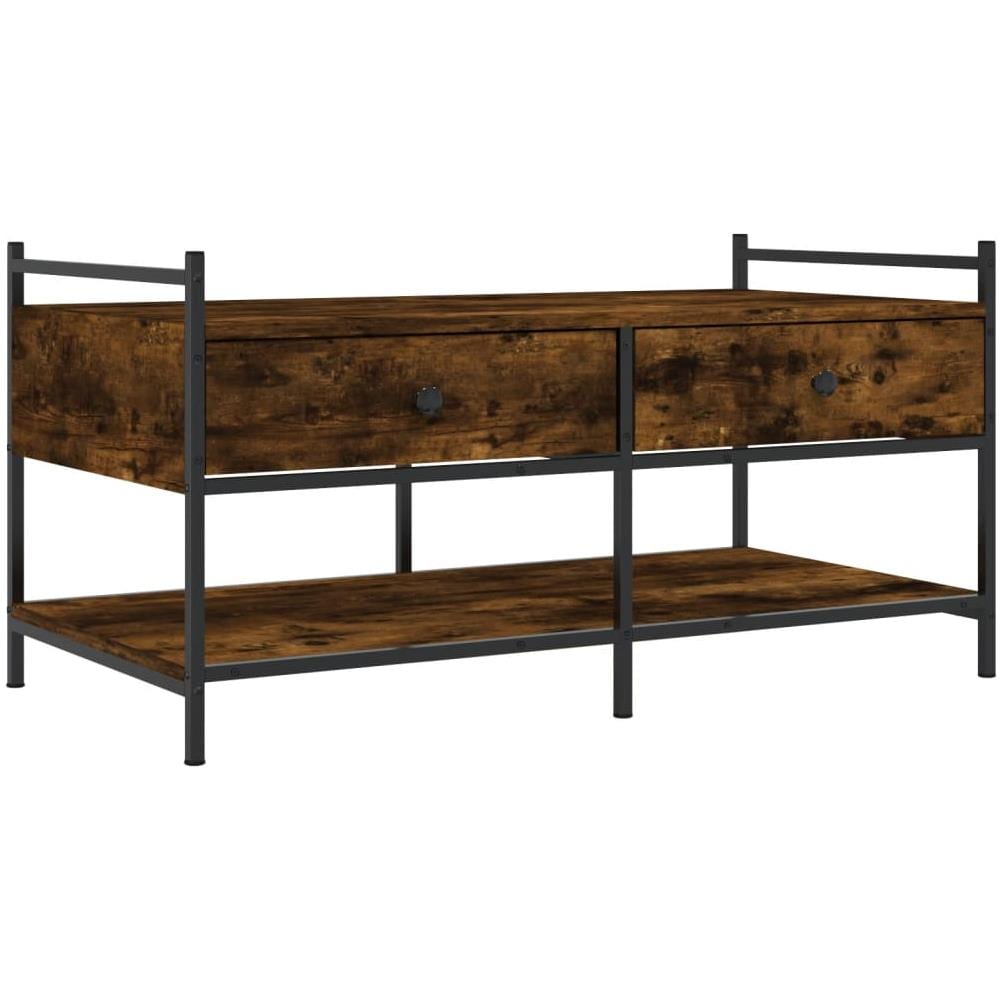 Tavolino Da Salotto Rovere Fumo 99x50x50cm In Legno Multistrato - Foto 2