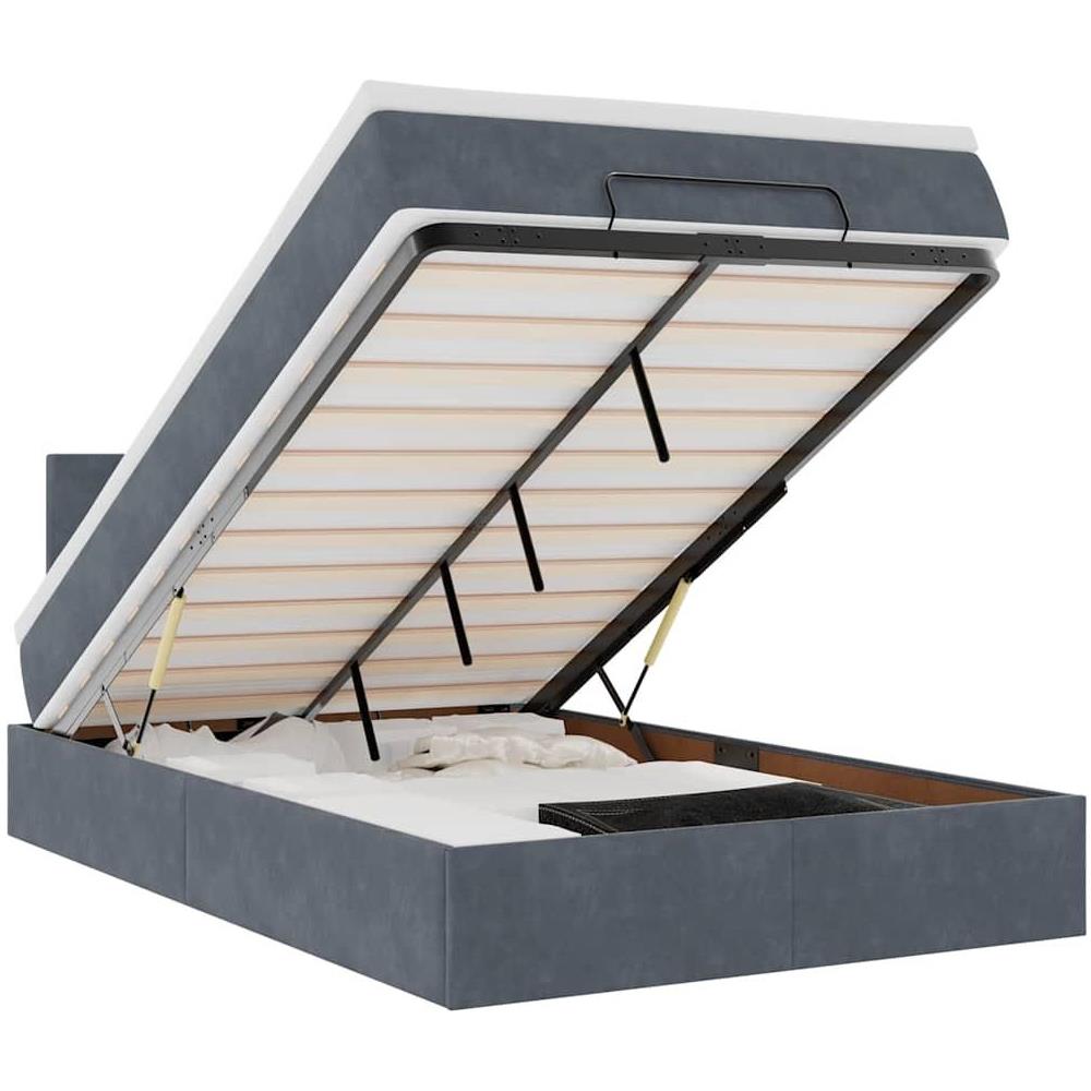 Struttura Letto Pouf con Materasso 120x200 cm Velluto - Foto 1