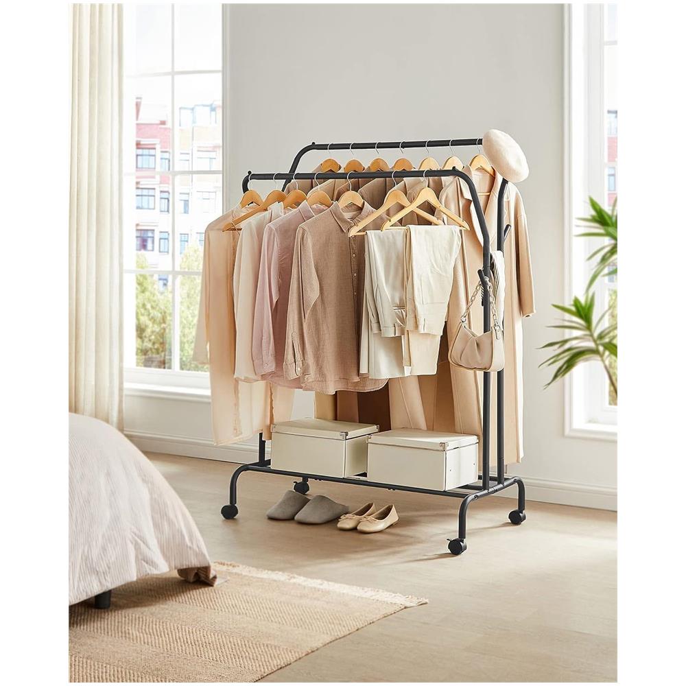 Appendiabiti doppio con ruote, nero HSR107B01 - Foto 8