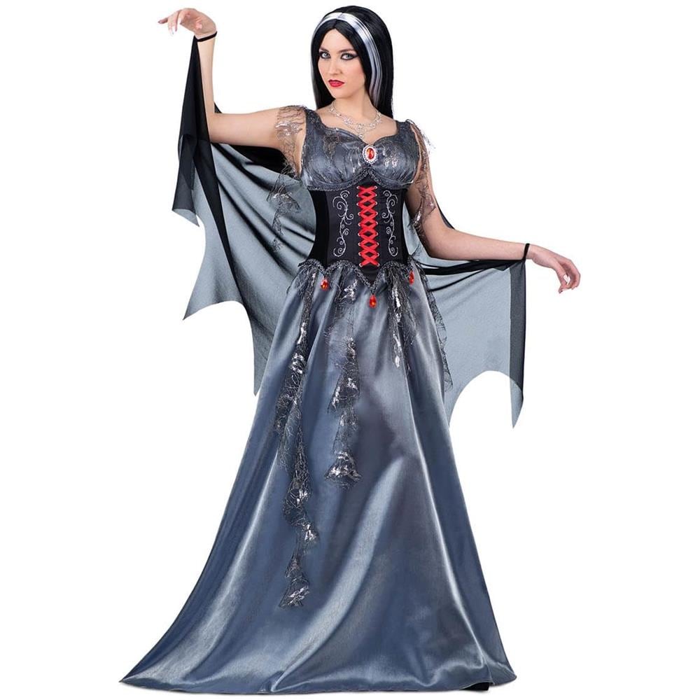 Vestito da vampiro di mezzanotte, corsetto e mantello taglia M - Foto 1
