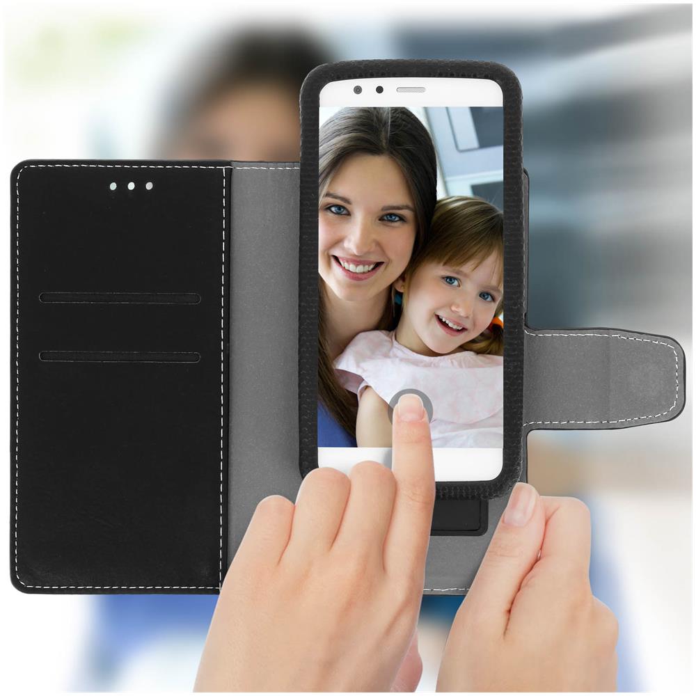 Custodia Smartphone 4.5' A 5.0' Universale Portafoglio Nero Slide Cover - Foto 2