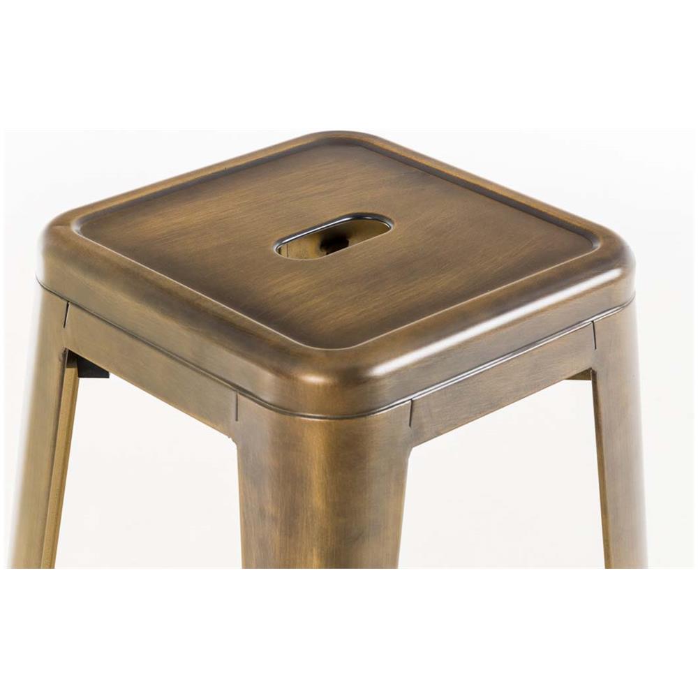 Set 2 Sgabelli Bar Joshua in Metallo I Coppia Sgabelli Industriali Scandinavian Senza Schienale Impilabili I 2 Sgabelli da Bancone H 77 cm Oro - Foto 2