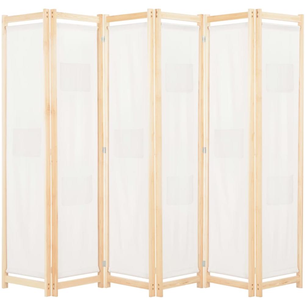 Divisorio A 6 Pannelli 240x170x4 Cm In Tessuto Crema - Foto 1