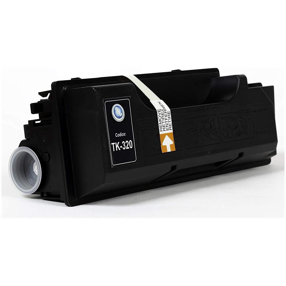 TONER COMPATIBILE - Kyocera Tk-320 Nero 1t02f90euc Per Fs-3900dn, Fs-4000dn Fornito Di Intelligent Chip Capacità 15000 Copie Made In Italy - Foto 2