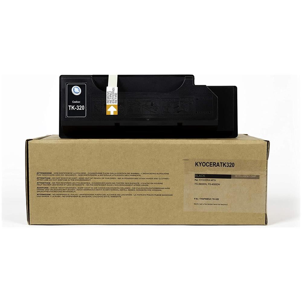 TONER COMPATIBILE - Kyocera Tk-320 Nero 1t02f90euc Per Fs-3900dn, Fs-4000dn Fornito Di Intelligent Chip Capacità 15000 Copie Made In Italy - Foto 1