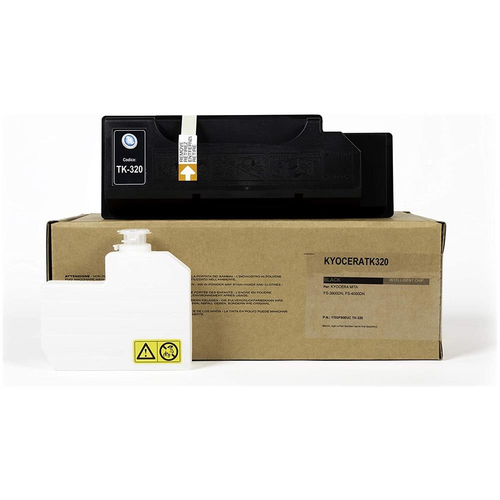 TONER COMPATIBILE - Kyocera Tk-320 Nero 1t02f90euc Per Fs-3900dn, Fs-4000dn Fornito Di Intelligent Chip Capacità 15000 Copie Made In Italy - Foto 4
