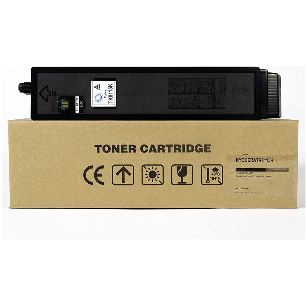 TONER COMPATIBILE - Kyocera Tk-8115k Nero 1t02p30nl0 Per Ecosys M8124cidn, ecosys M8130cidn Fornito Di Intelligent Chip Capacità 12000 Copie Made In Italy - Foto 1