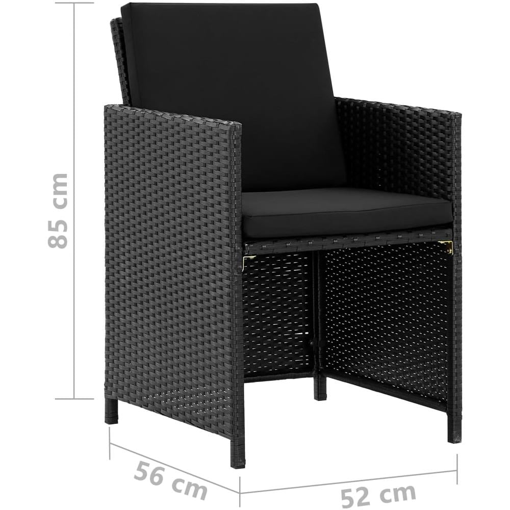 Set Da Pranzo Da Giardino 5 Pz Con Cuscini In Polyrattan Nero - Foto 15