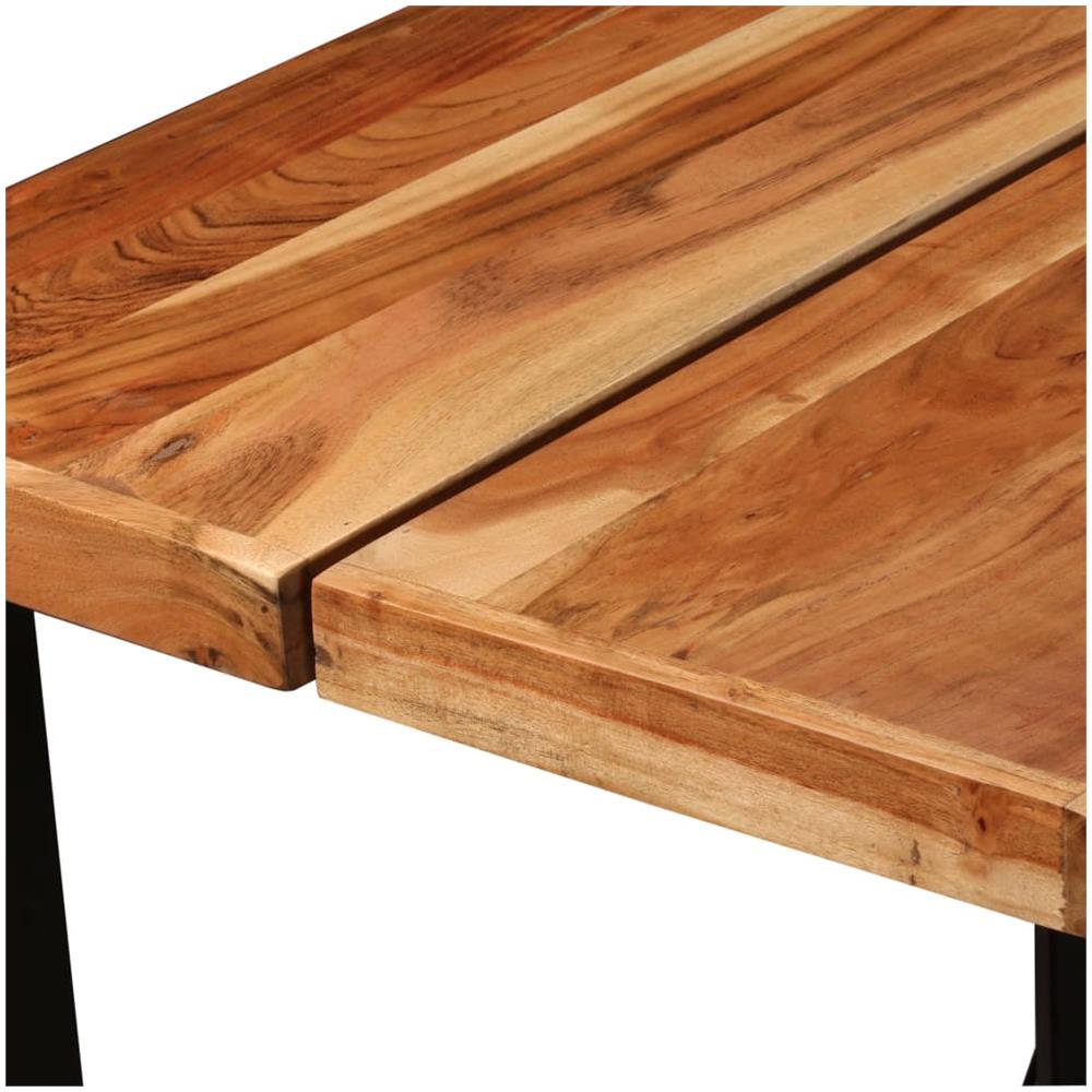 Set Da Bar 5 Pz In Legno Massello Di Sheesham E Vera Pelle - Foto 8