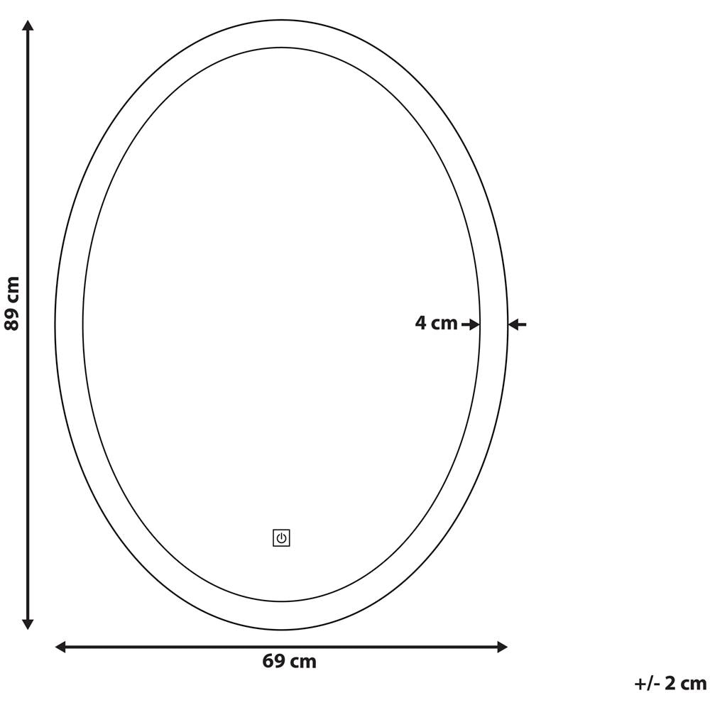 Specchio Da Bagno Con Illuminazione Led Ovale 60 X 80 Cm Viriat - Foto 2