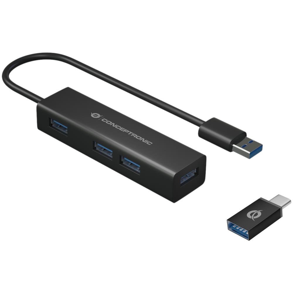 4-ports Usb 3.0 Hub With Usb-c Adap - Foto 1