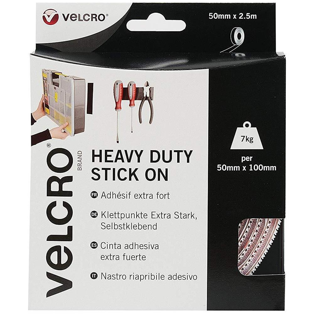 Velcro Marca Heavy Duty Stick On Tape - 50mm X 25 M Bianco - Foto 1