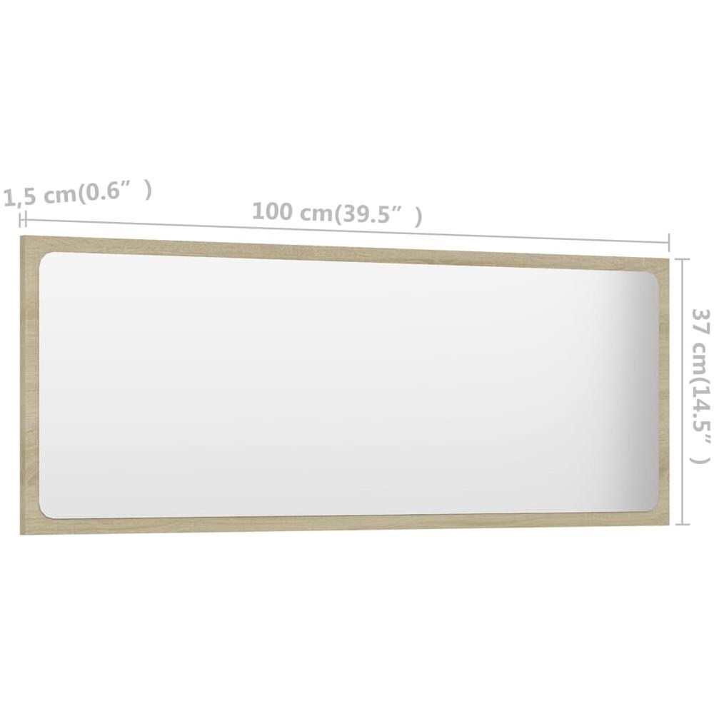Specchio da Bagno Rovere Sonoma 100x1,5x37 cm Legno Multistrato - Foto 5