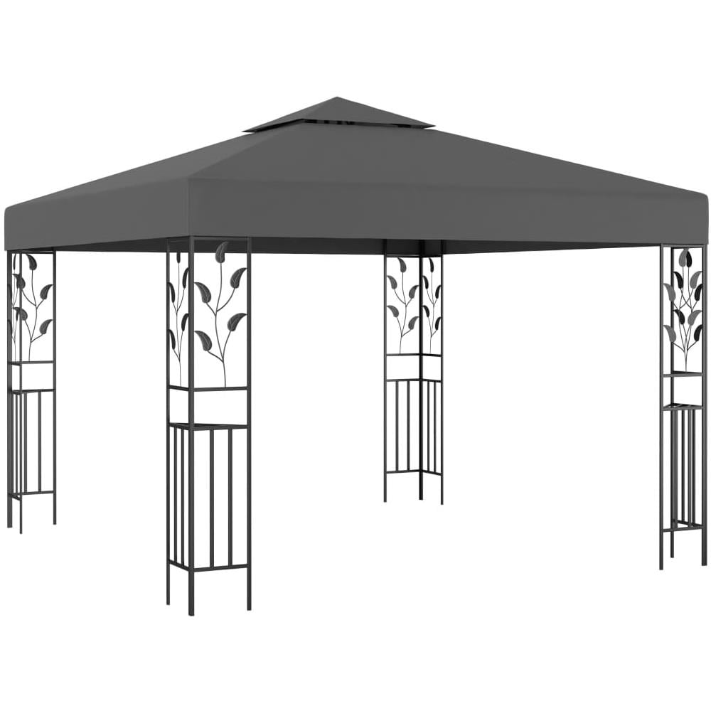 Gazebo con Stringa di Luci LED 3x3 m Antracite - Foto 2