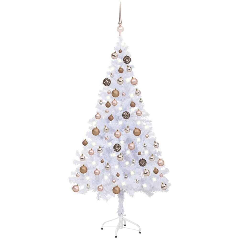 Albero Natale Artificiale con Set Palline e LED 120 cm 230 Rami - Foto 1