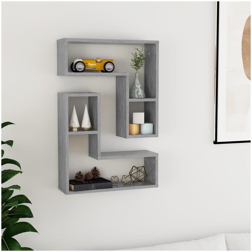 Mensole a Muro 2pz Grigio Cemento 50x15x50cm Legno Multistrato - Foto 1