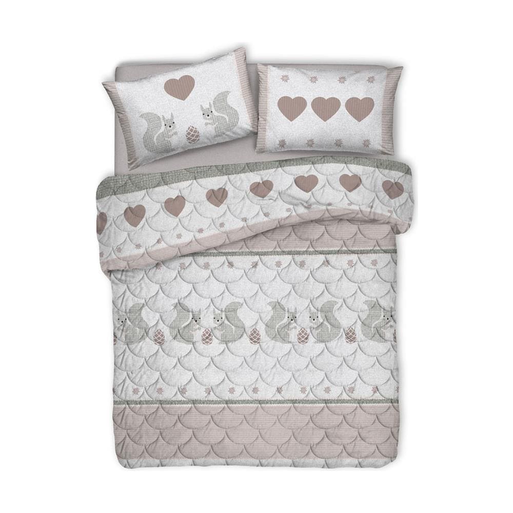 Trapunta Piumone Invernale Linea Pensieri Delicati Disegno Scoiattolo Singolo Beige - Foto 1